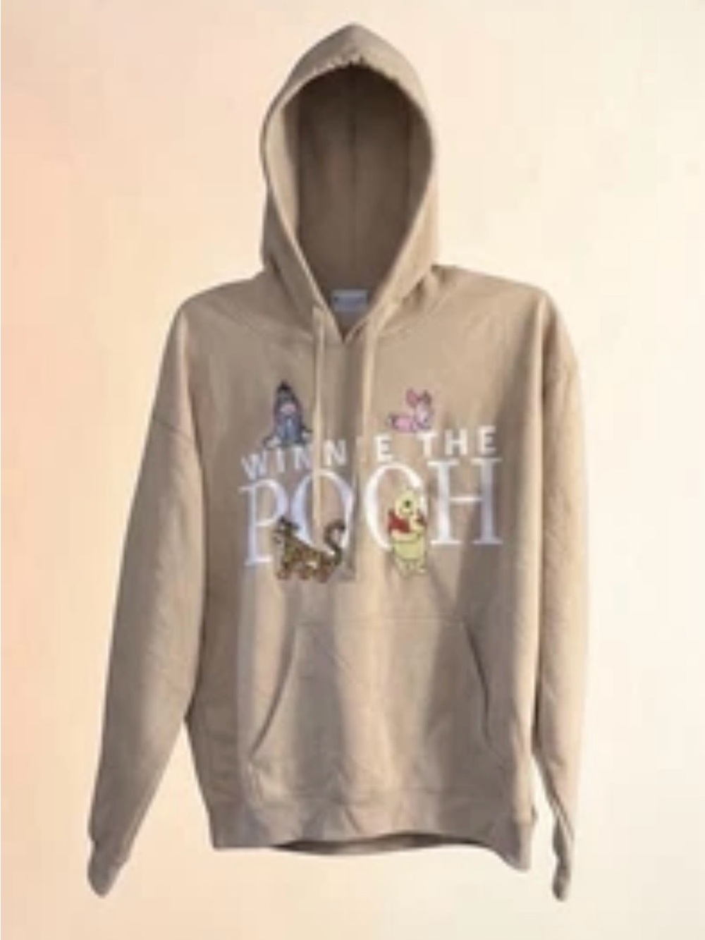 Disney Beige Winnie the Pooh Character Pullover Hoodie